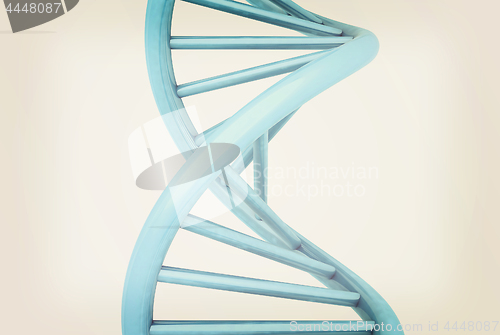 Image of DNA structure model on white. 3D illustration. Vintage style