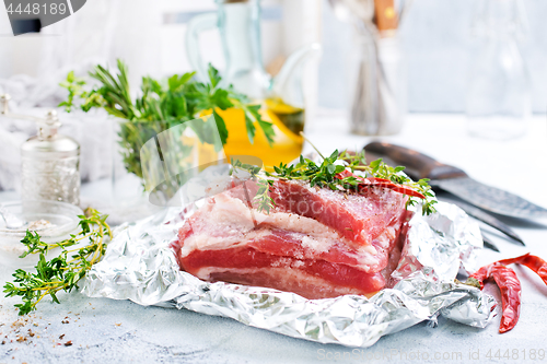 Image of raw meat in foil