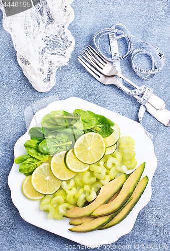 Image of slice of fresh lime and avocado