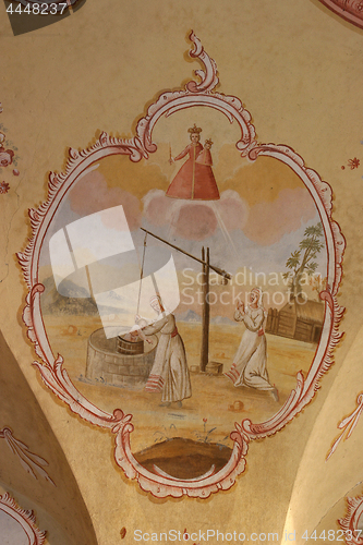 Image of Fresco painting on the ceiling of the church