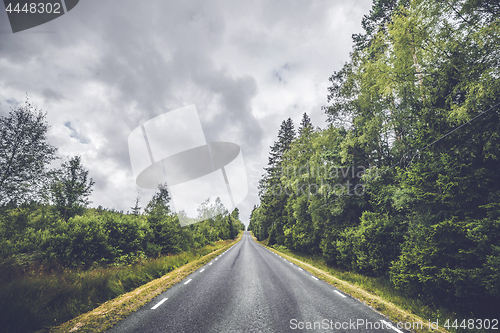 Image of Asphalt road with white stripes