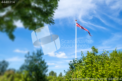 Image of Danish pennant on a white flagpole