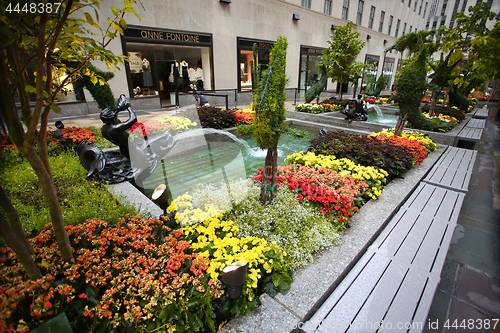 Image of New York, USA – August 23, 2018: Rockefeller Plaza, Beautiful 