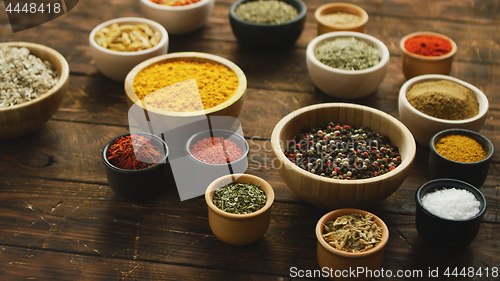 Image of Composition of various spices and condiments