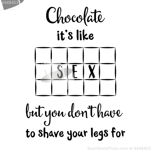 Image of Funnt quote about chocolate and sex