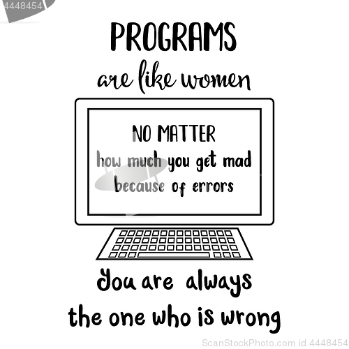Image of Funny quote about computer programs and women
