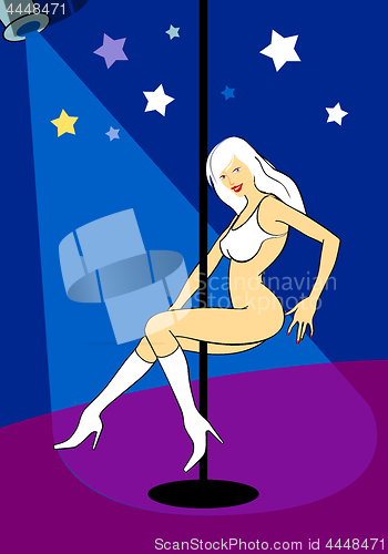 Image of Illustration of strip club dancer