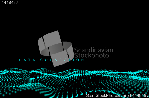 Image of Wave dot connection background. Big data concept