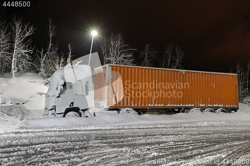 Image of Cargo Truck In Snow