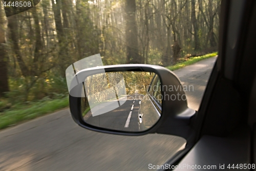 Image of Car Mirror Road View