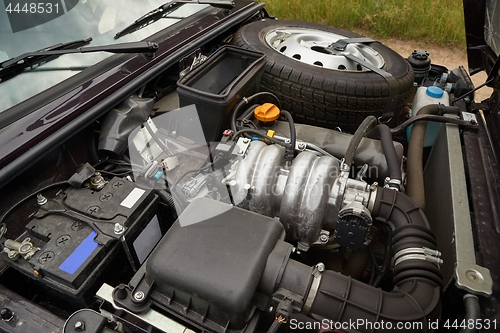 Image of Old Car Engine Bay