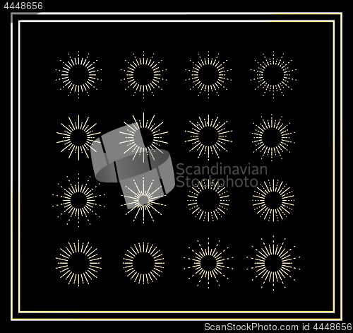 Image of Golden star burst with ray vector on black