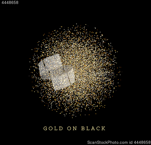 Image of Golden particles vector illustration background on black