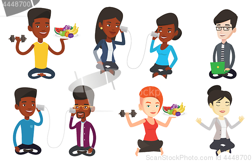 Image of Vector set of sport characters.