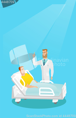 Image of Doctor visiting a patient vector illustration.