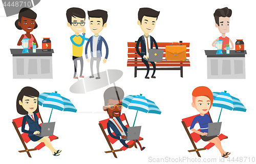 Image of Vector set of sport and business characters.