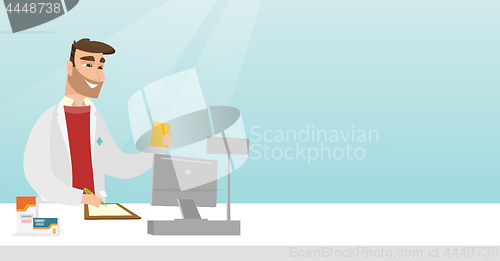 Image of Pharmacist writing a prescription.