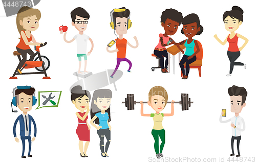 Image of Vector set of sport characters.