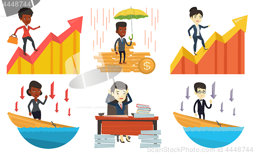 Image of Vector set of business characters.