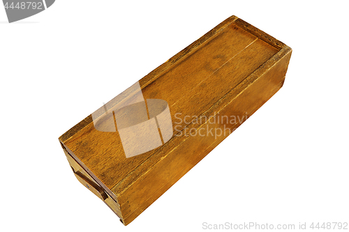 Image of old rummy wooden box on white background