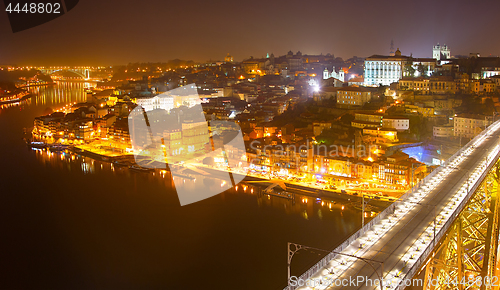 Image of Night skyline of Porto, Portugal