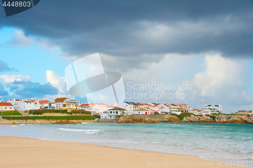 Image of Charming Portugese town at seashore