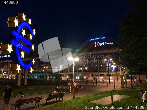 Image of Euro sign at European Central Bank headquarters in Frankfurt