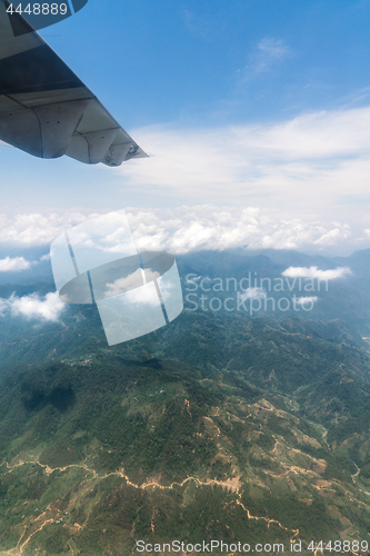 Image of Nepal and Himalayas landscape view from airplane