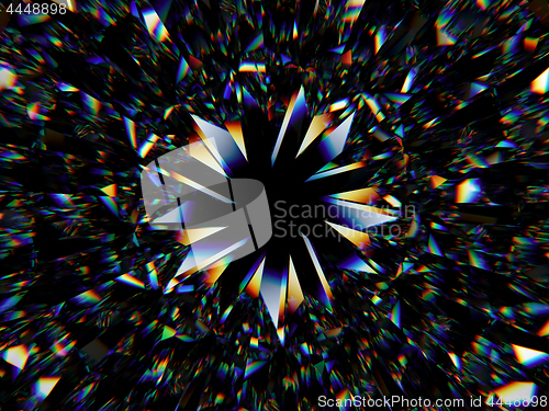 Image of Gemstone structure extreme closeup and kaleidoscope