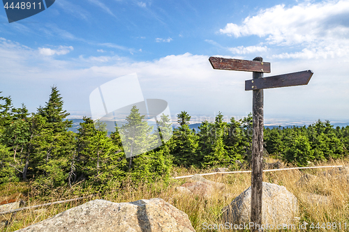 Image of Wooden sign showing different directions