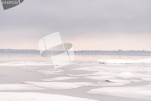 Image of Tower reflection in a frozen lake