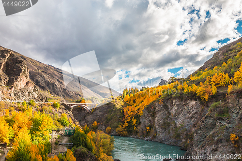 Image of Arch bridge over Kawarau river near Queenstown, New Zealand