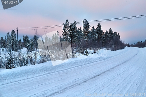 Image of Snowy winter road