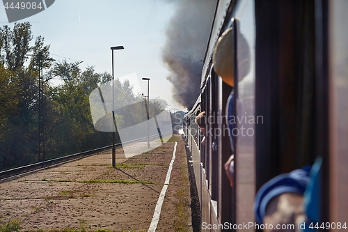 Image of Train journey with steam locomotive