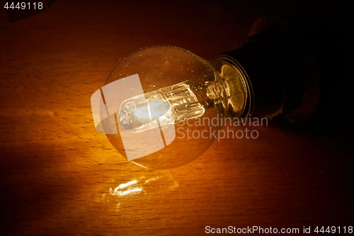 Image of Light bulb on a table