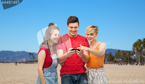 Image of friends with smartphone