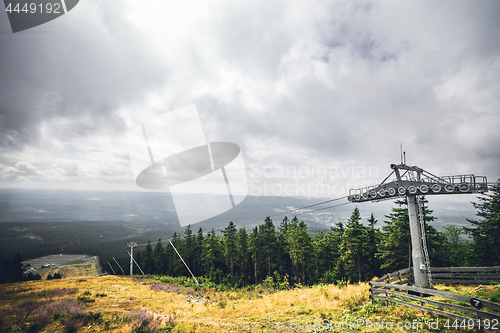 Image of Mountain lift in the summer with a view