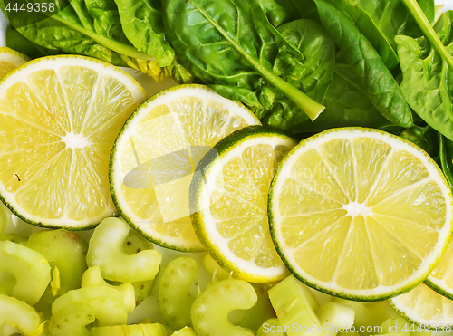 Image of slice of fresh lime and avocado