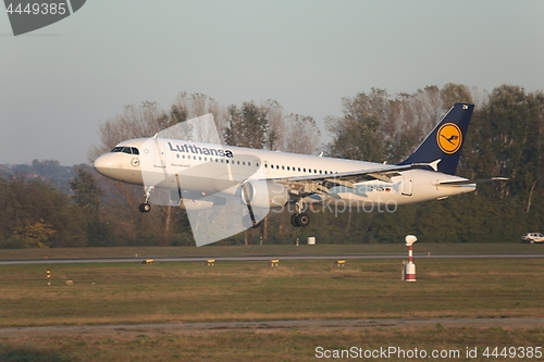 Image of Airliner Touching Down