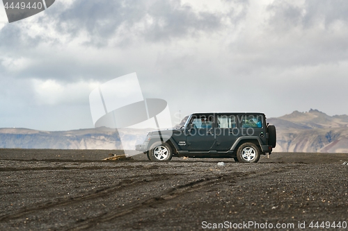 Image of Jeep Wrangler on Icelandic terrain