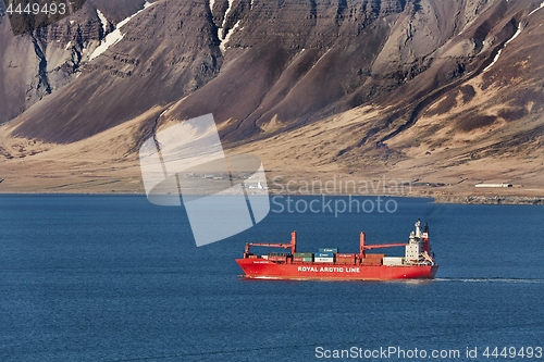 Image of Container ship arriving