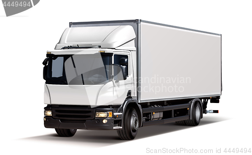 Image of 3d illustration of white truck 