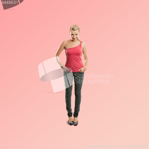 Image of Sporty woman in pink