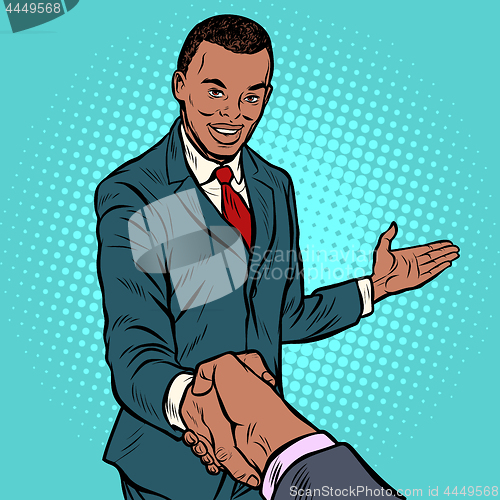 Image of African businessman shaking hands