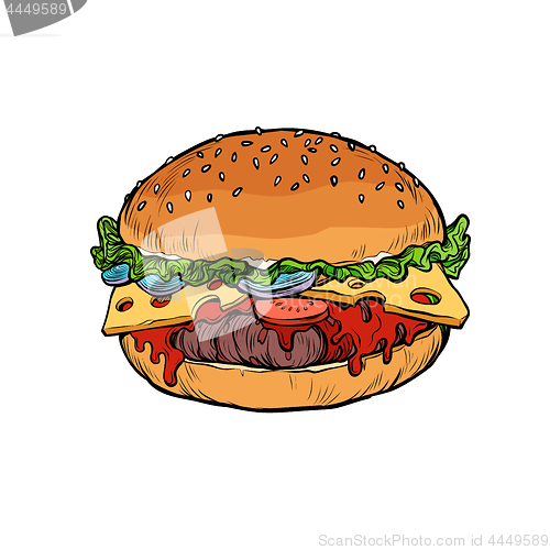 Image of Burger, isolate on white background