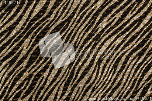 Image of Black fabric with golden zebra pattern