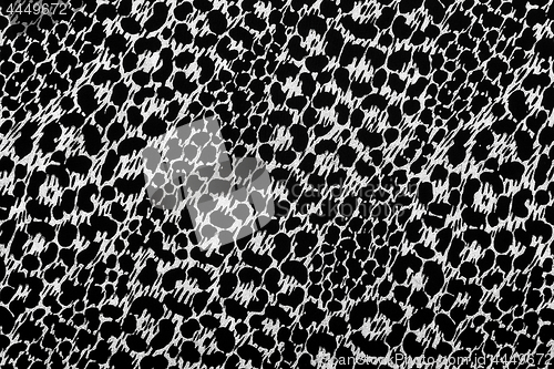 Image of Black fabric with silver animal skin print