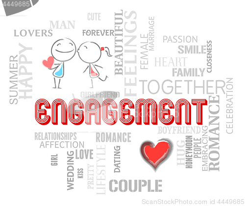 Image of Engagement Couple Represents Find Love And Affection