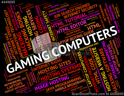 Image of Gaming Computers Means Play Time And Processor