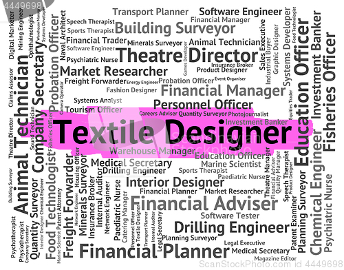 Image of Textile Designer Represents Word Occupations And Words